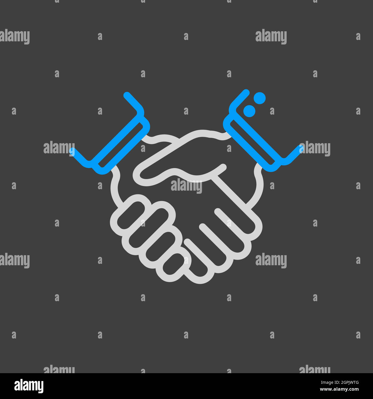 Business handshake or contract agreement flat icon Stock Vector