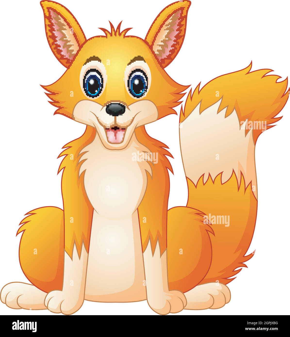 Vector illustration of Cute fox cartoon Stock Vector