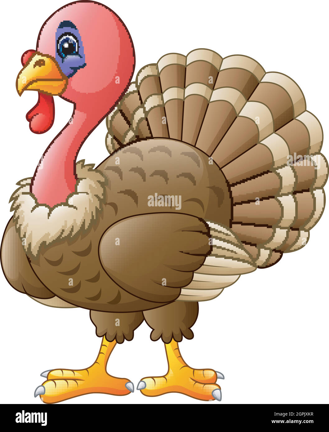 Cute turkey cartoon Stock Vector