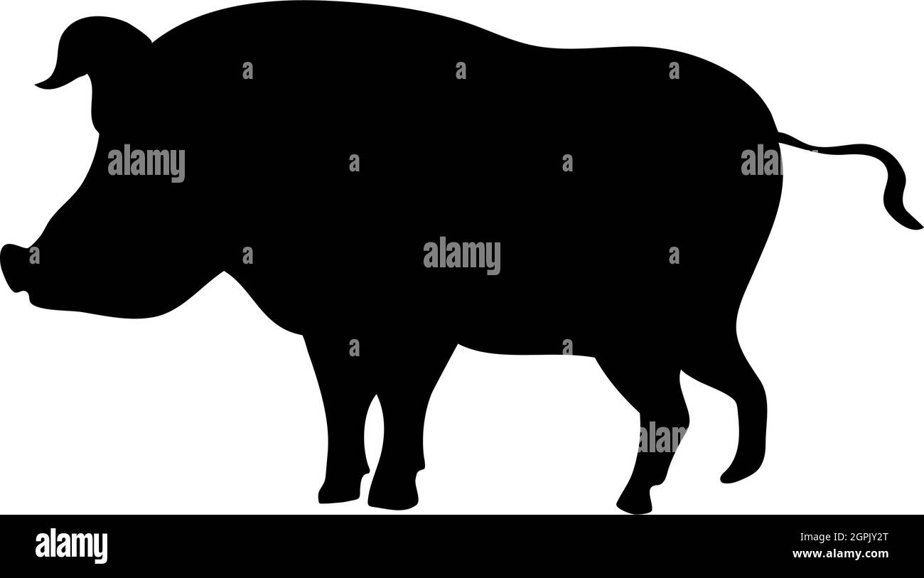 Forest Pig Silhouette Stock Vector