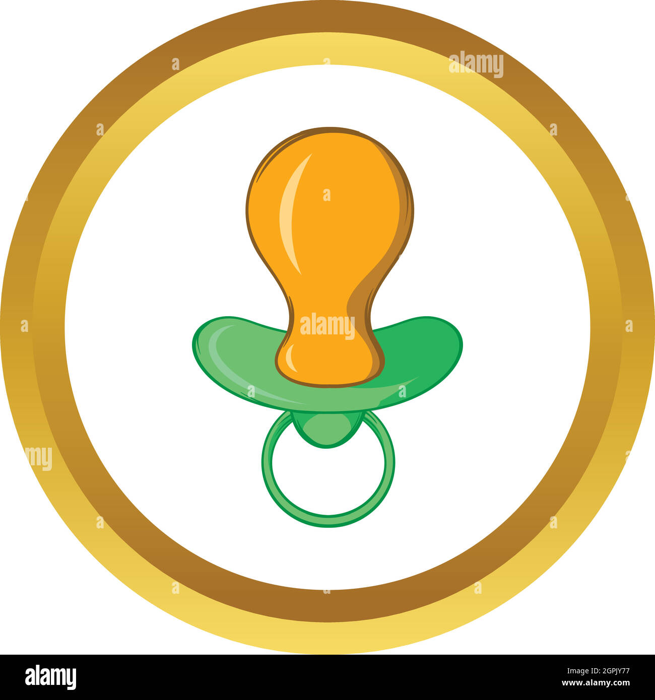 Green baby pacifier vector icon, cartoon style Stock Vector Image & Art ...