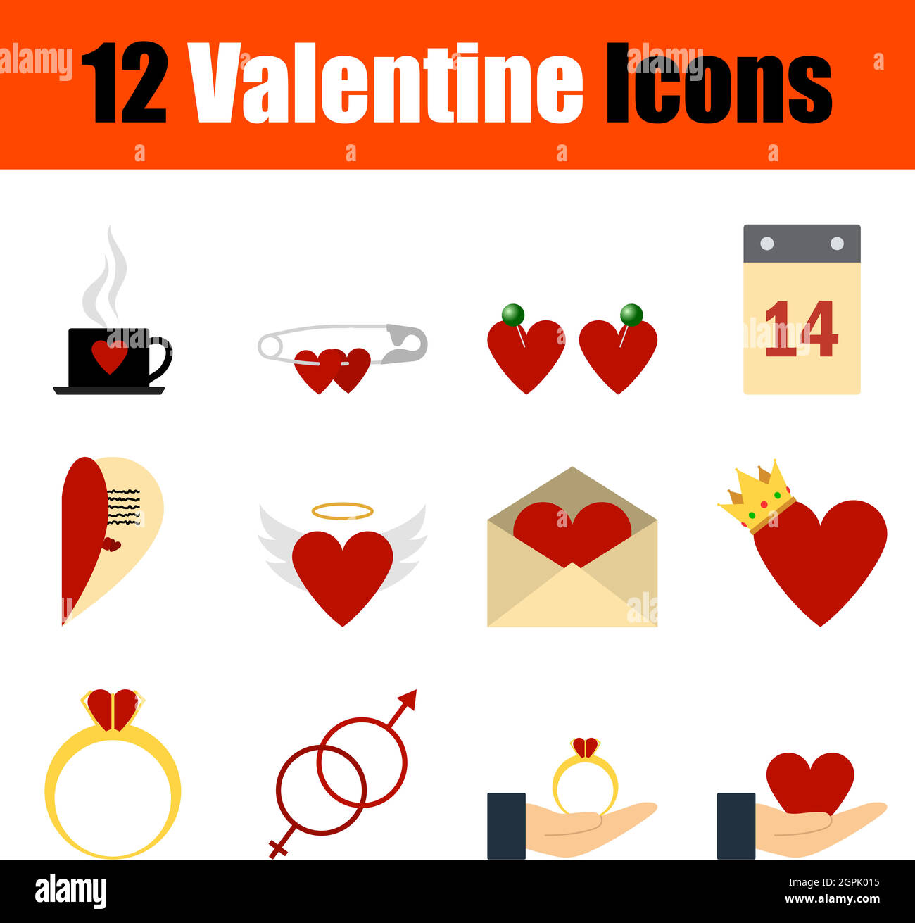 Valentine Icon Set Stock Vector