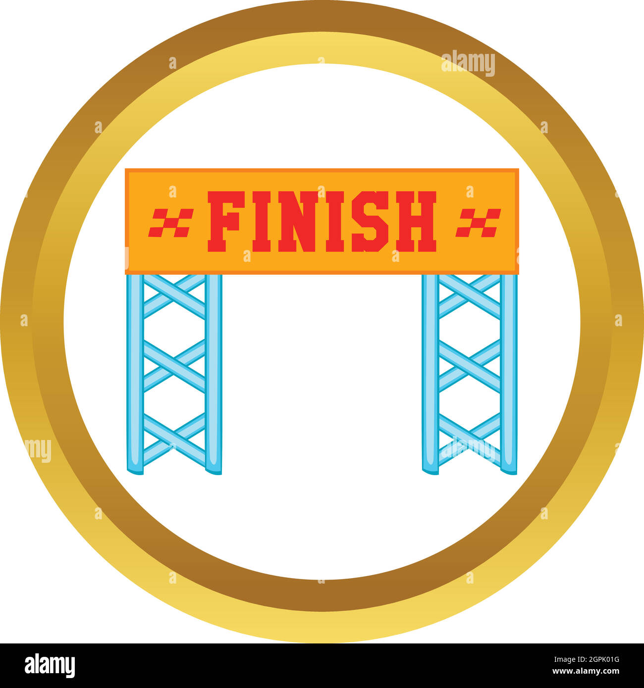 Finish race gate vector icon Stock Vector