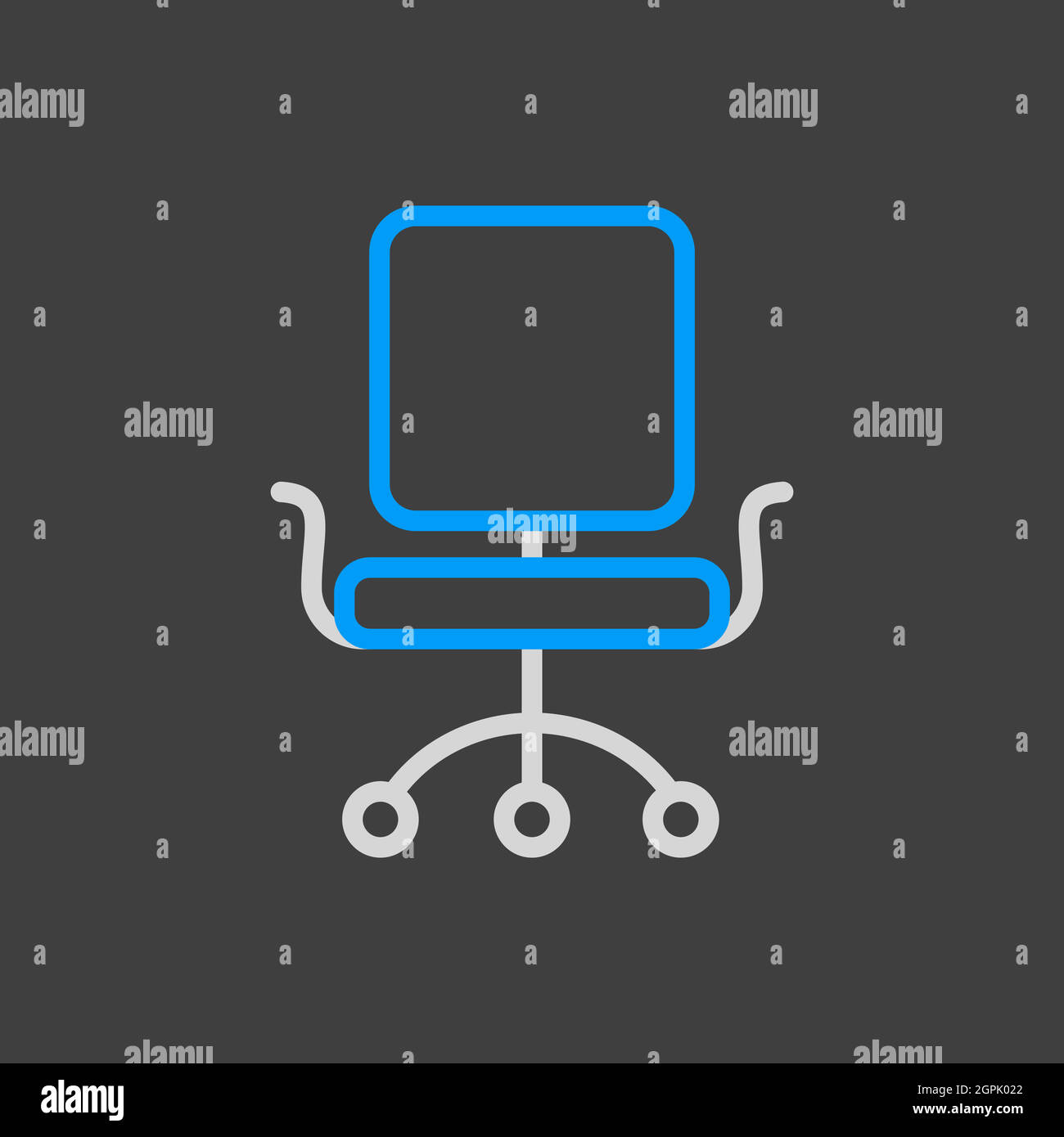 Office Chair vector icon isolated on the white Stock Vector