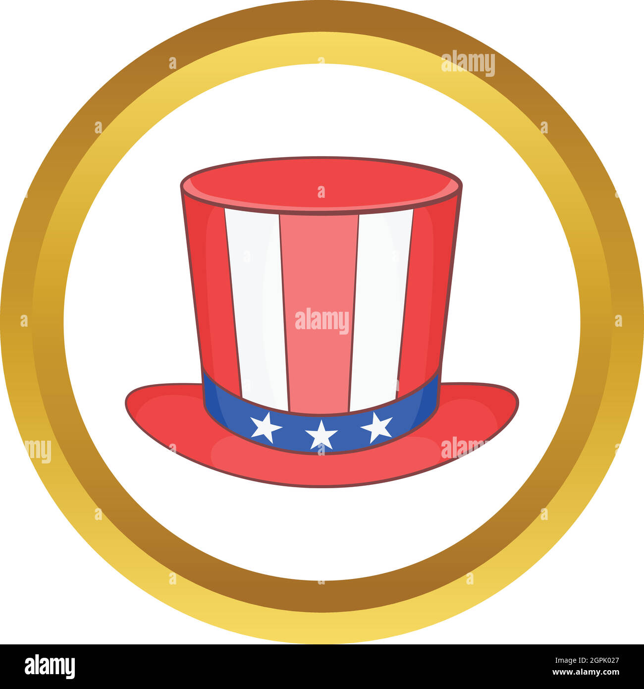 Top hat in the USA flag colors vector icon Stock Vector