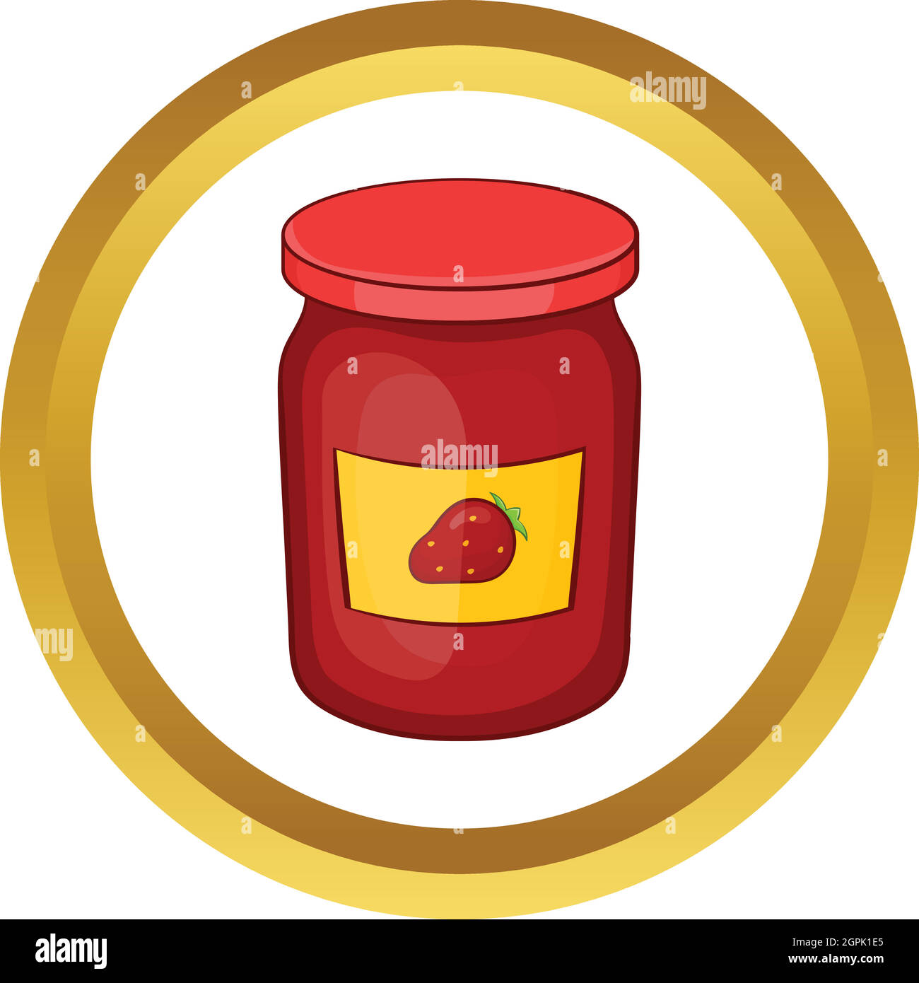 Jar of strawberry jam vector icon Stock Vector