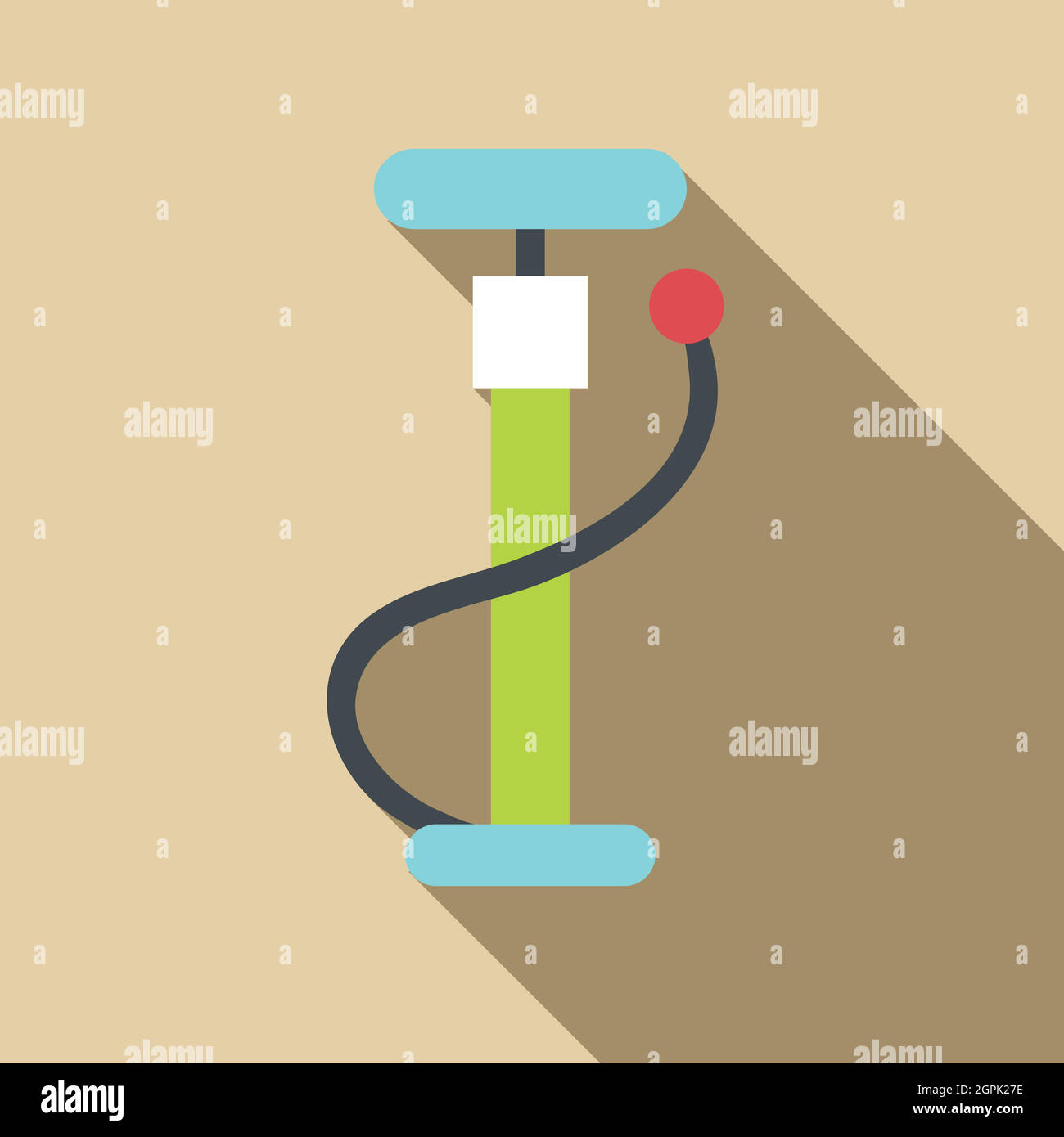 Pump for bicycle icon, flat style Stock Vector