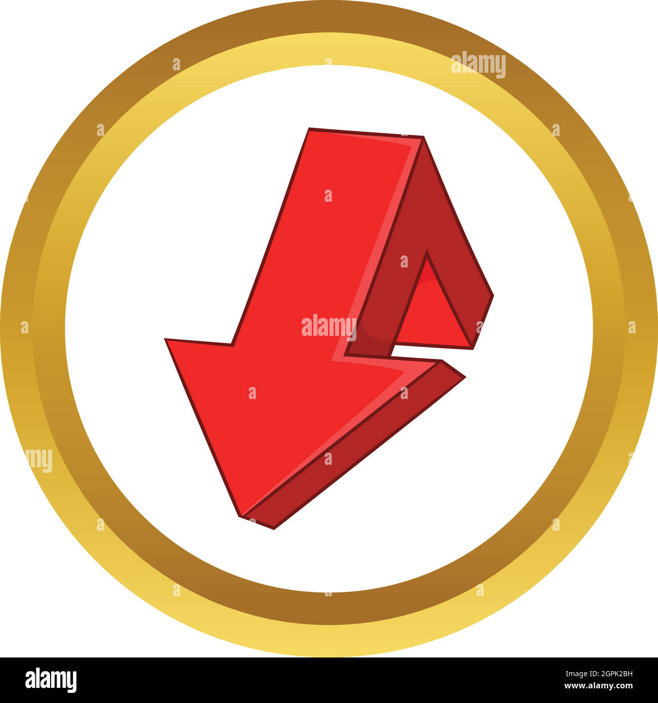 Red broken arrow vector icon Stock Vector Image & Art Alamy