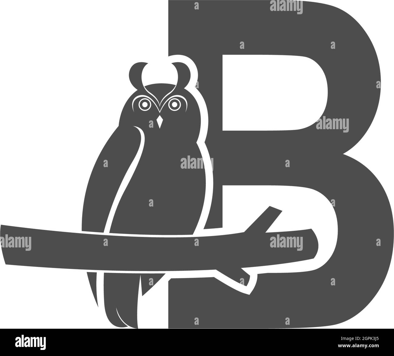 Letter B logo icon  with owl icon design vector Stock Vector