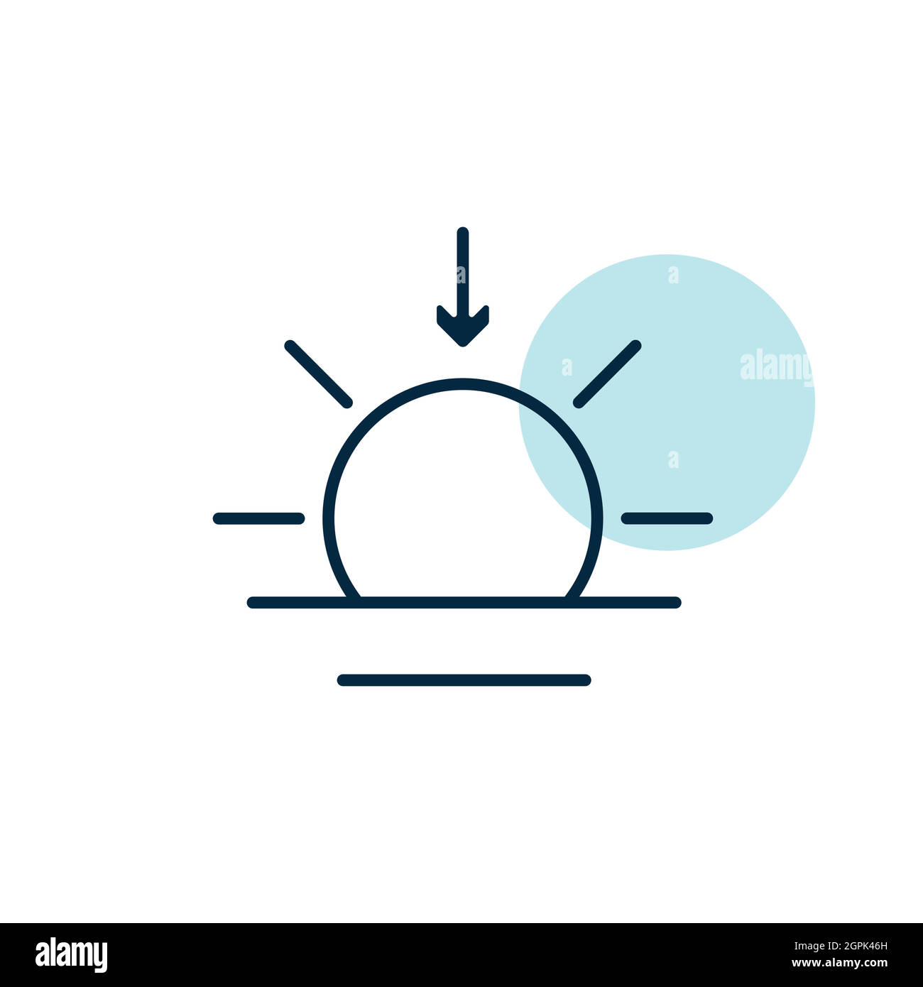 Sunset vector isolated flat icon. Weather sign Stock Vector