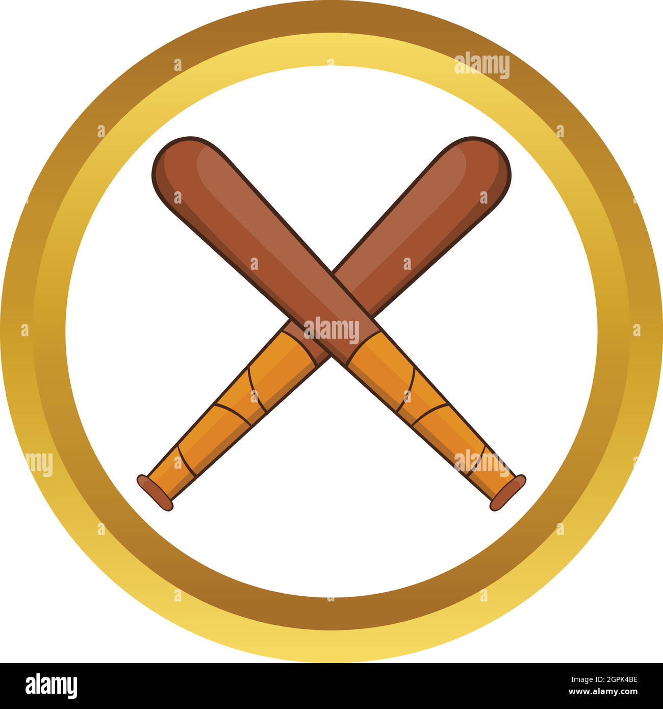 Crossed baseball bats vector icon Stock Vector