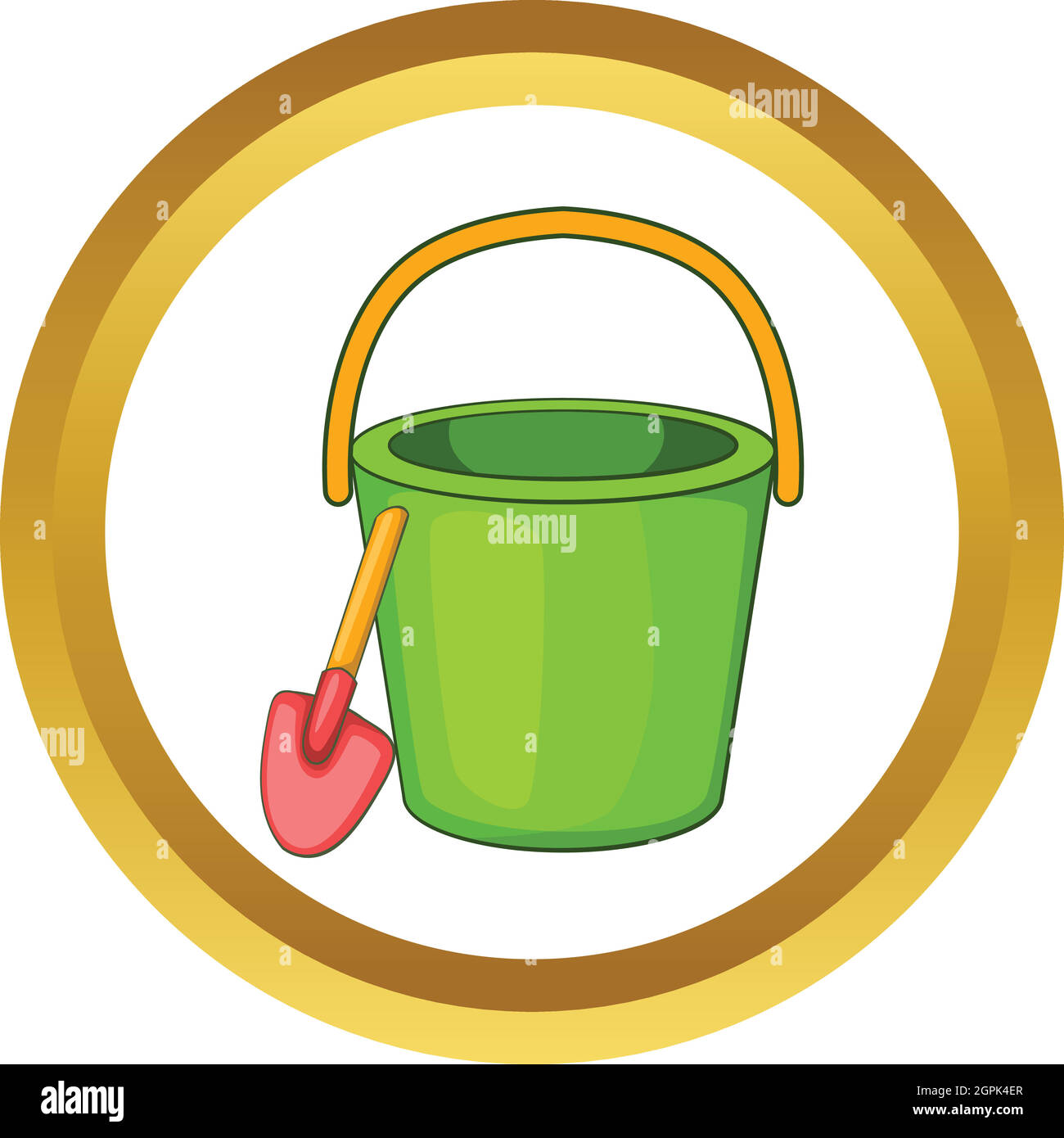 Sand bucket and shovel vector icon Stock Vector Image & Art Alamy