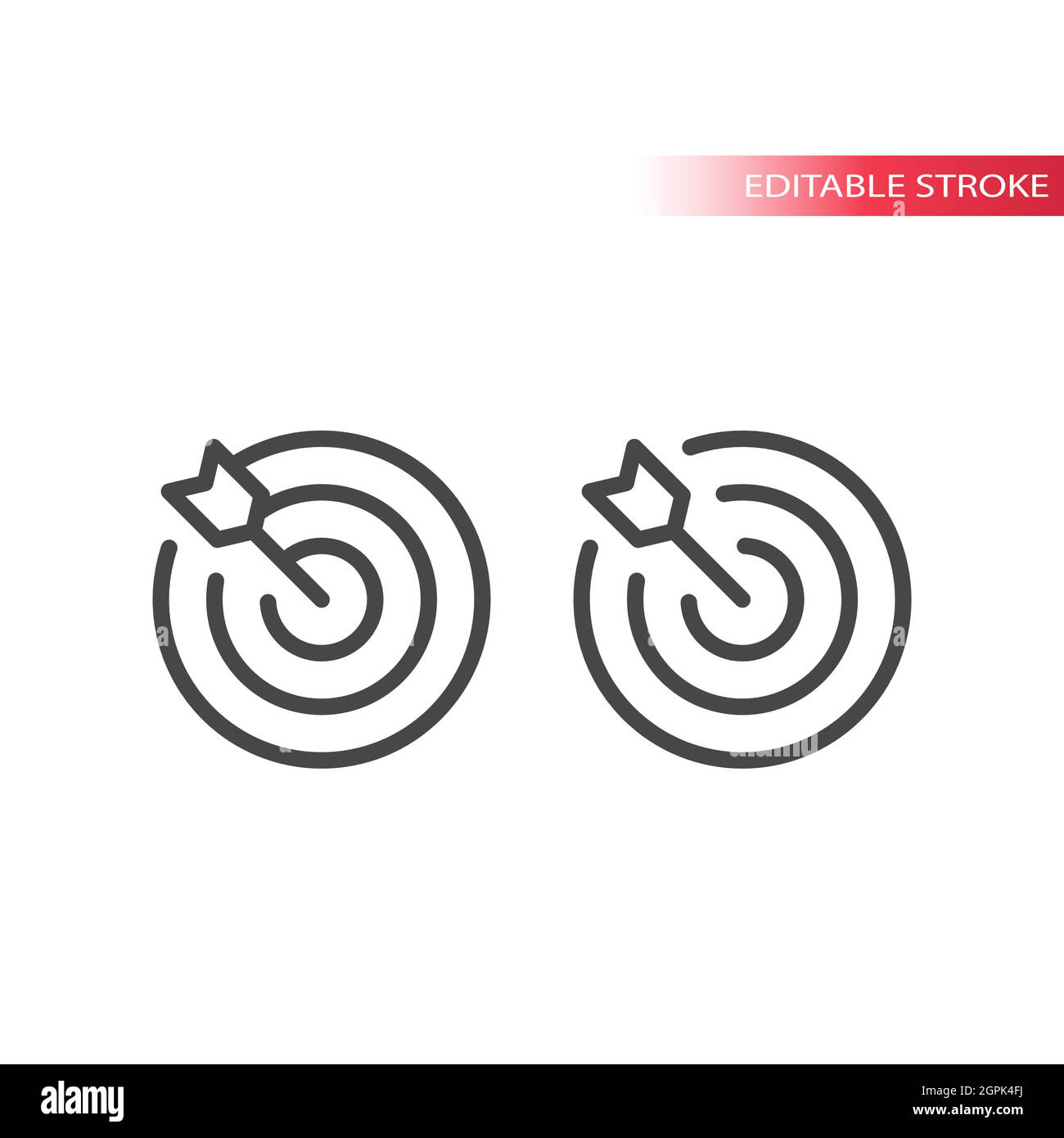 Target and arrow line vector icon Stock Vector