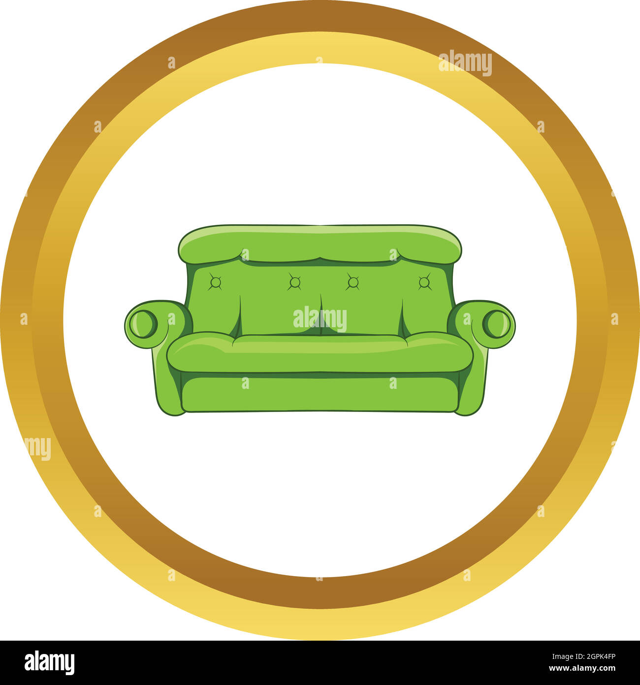 Sofa vector icon, cartoon style Stock Vector
