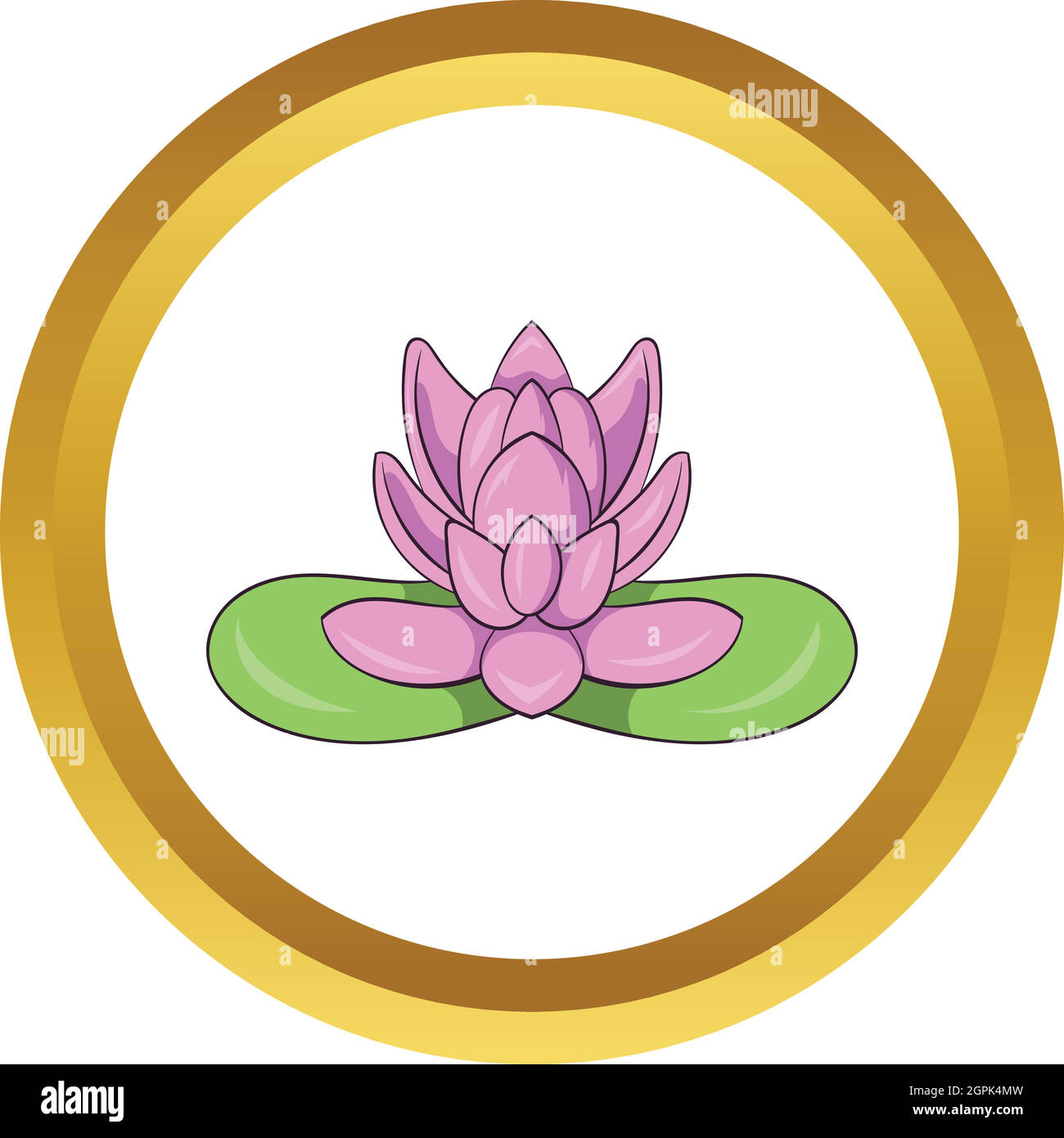 Pink lotus flower vector icon Stock Vector