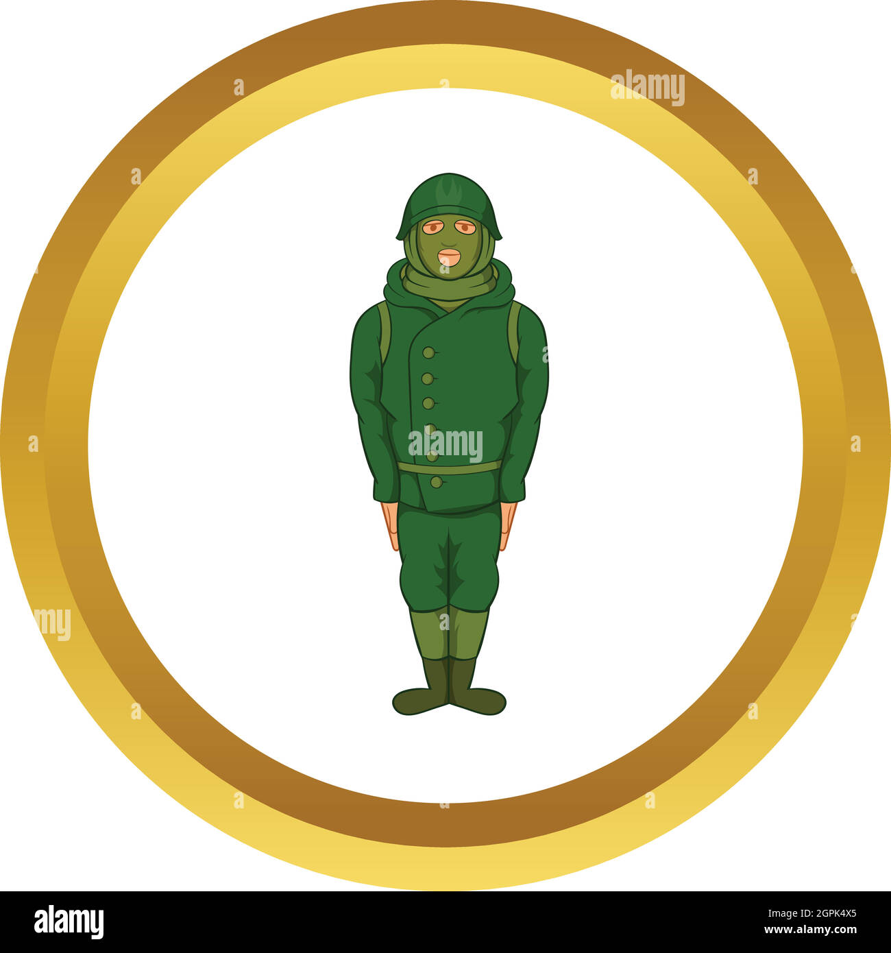 Green military camouflage uniform vector icon Stock Vector