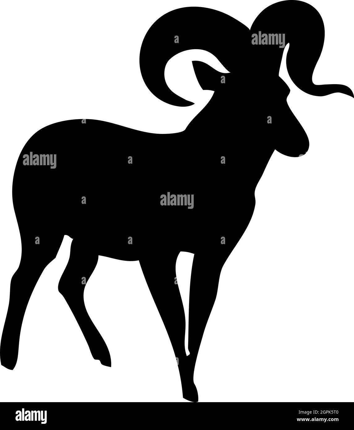 Bighorn Sheep Silhouette Stock Vector