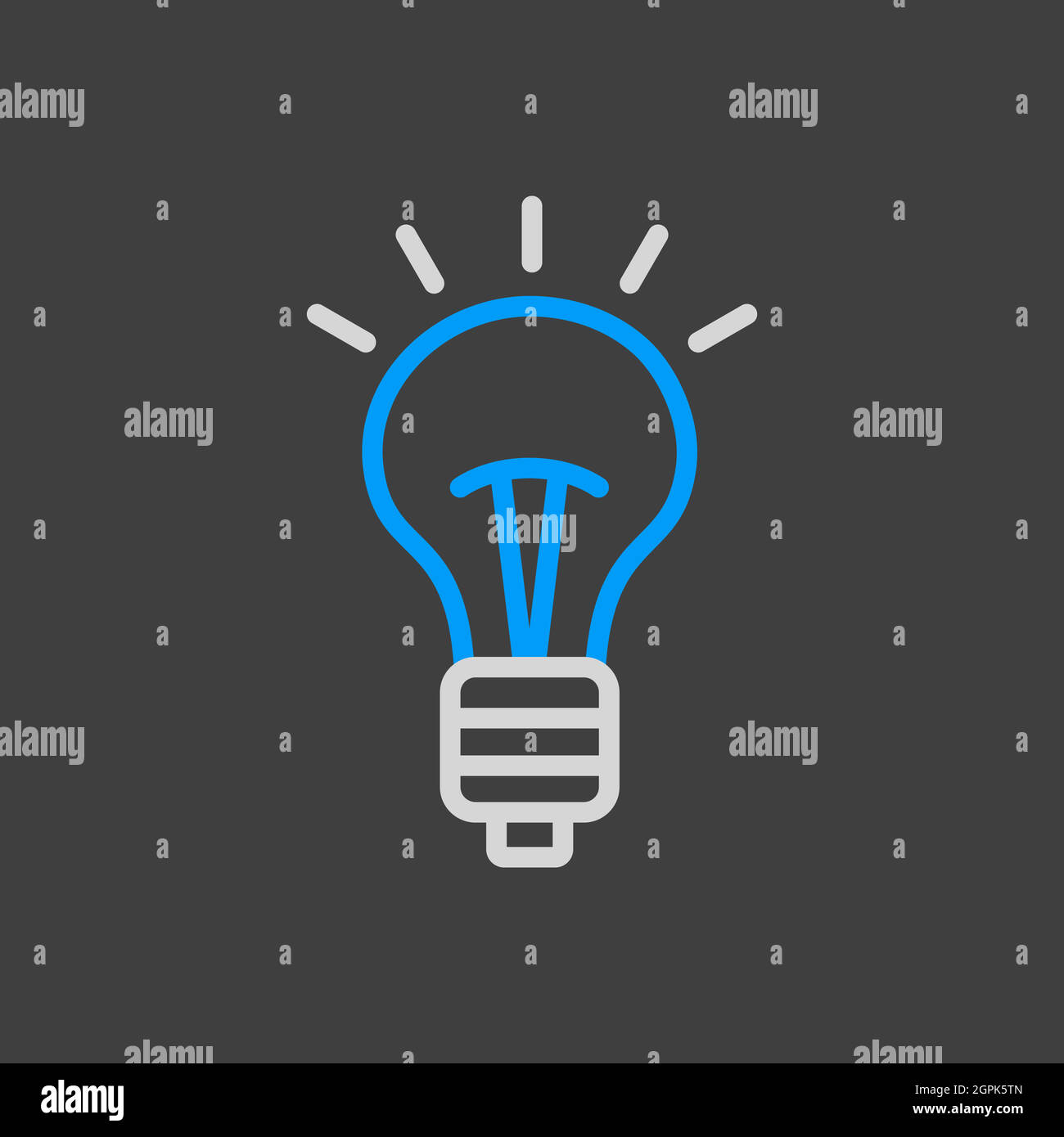 Idea, Lightbulb vector icon isolated on the white Stock Vector