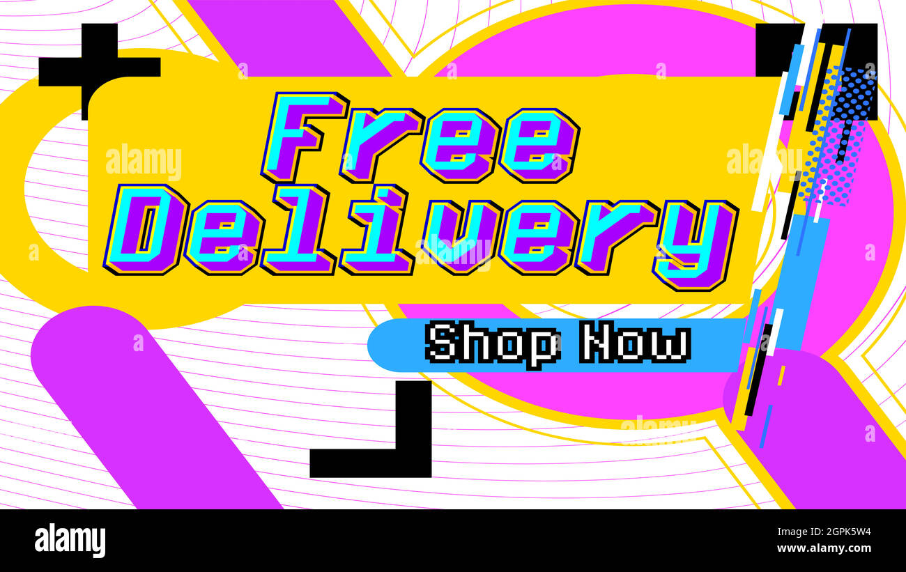 Free Delivery, Shop Now - service banner template design Stock Vector