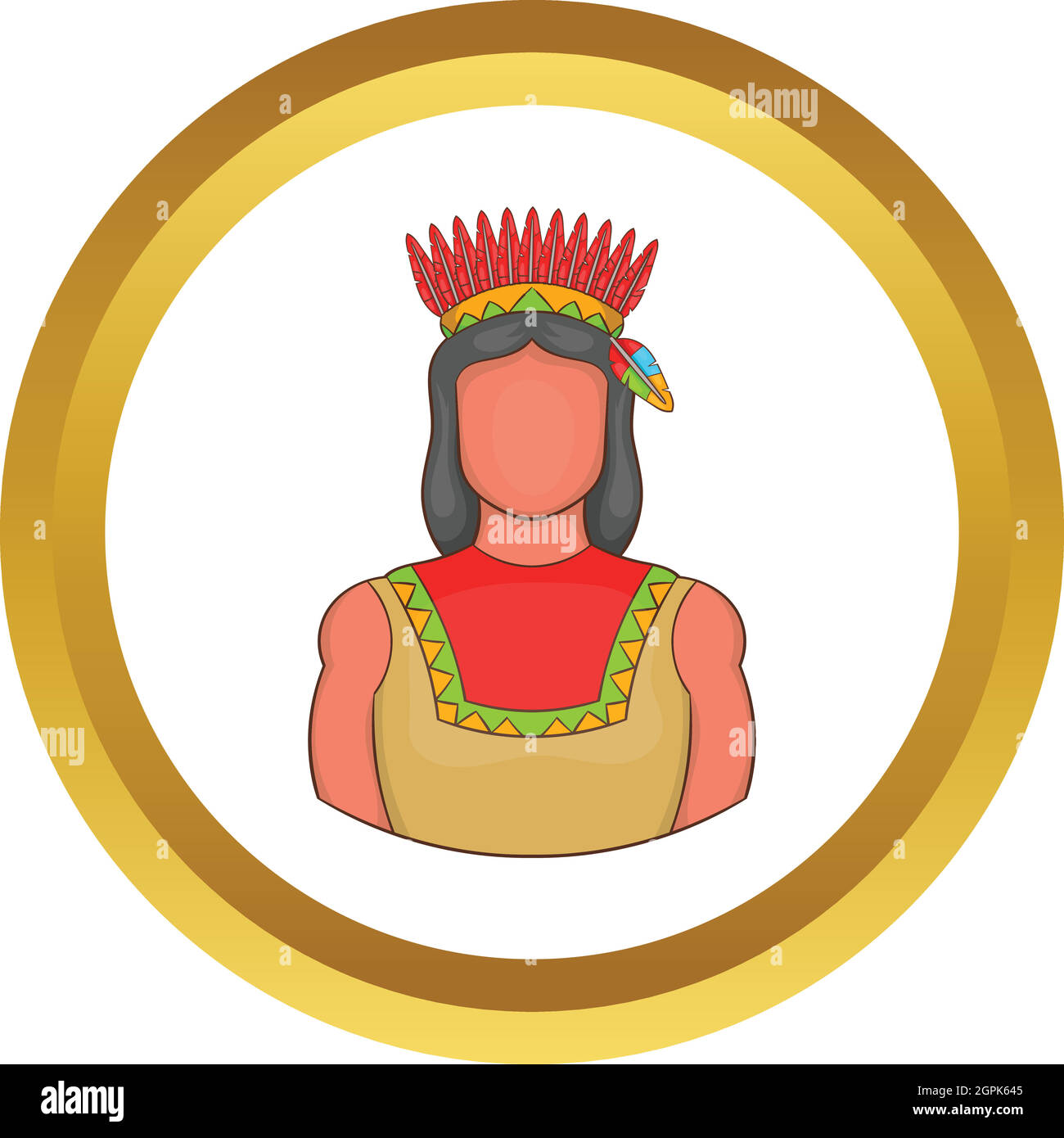 American indian vector icon Stock Vector