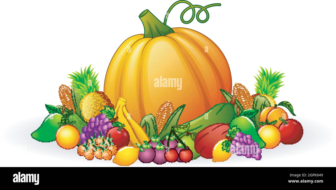 Harvest of vegetables Stock Vector Images - Alamy