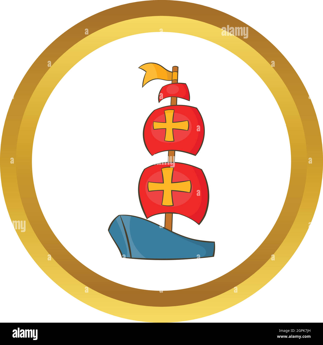 Columbus ship vector icon Stock Vector