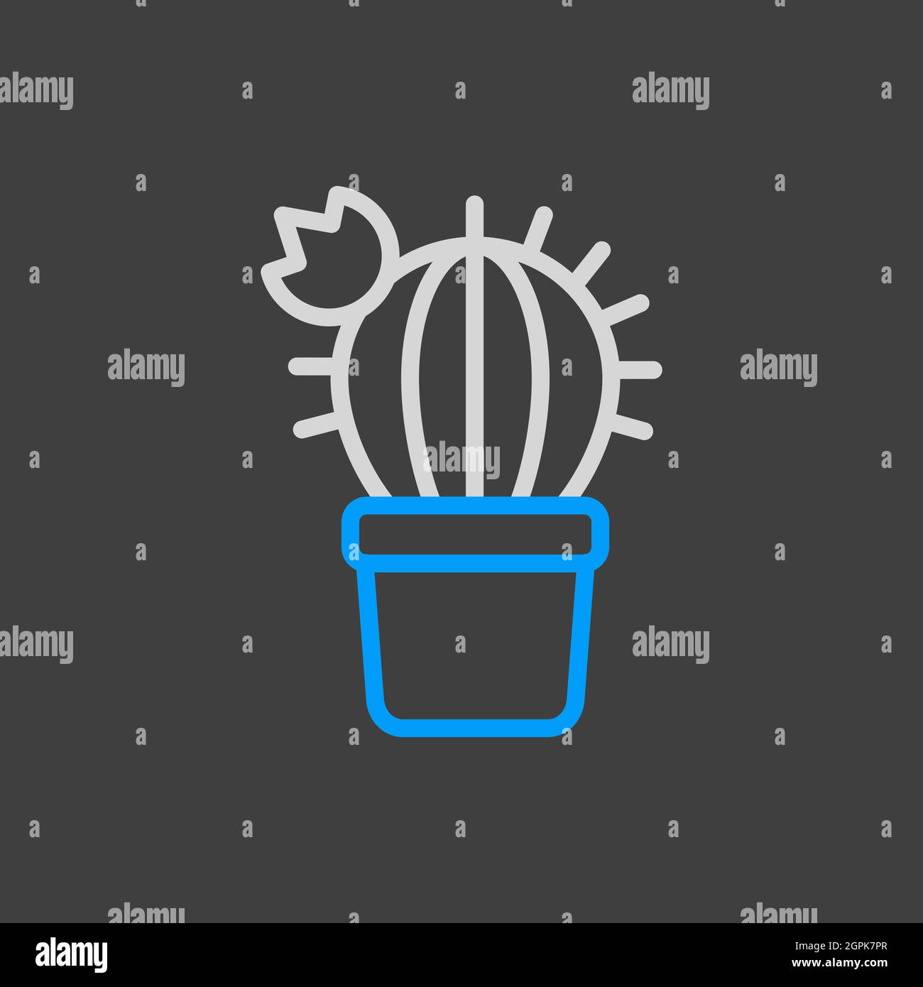 Cactus vector icon isolated on the white Stock Vector