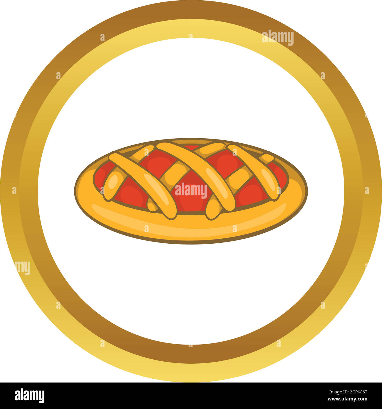 Delicious cherry pie vector icon Stock Vector Image & Art Alamy