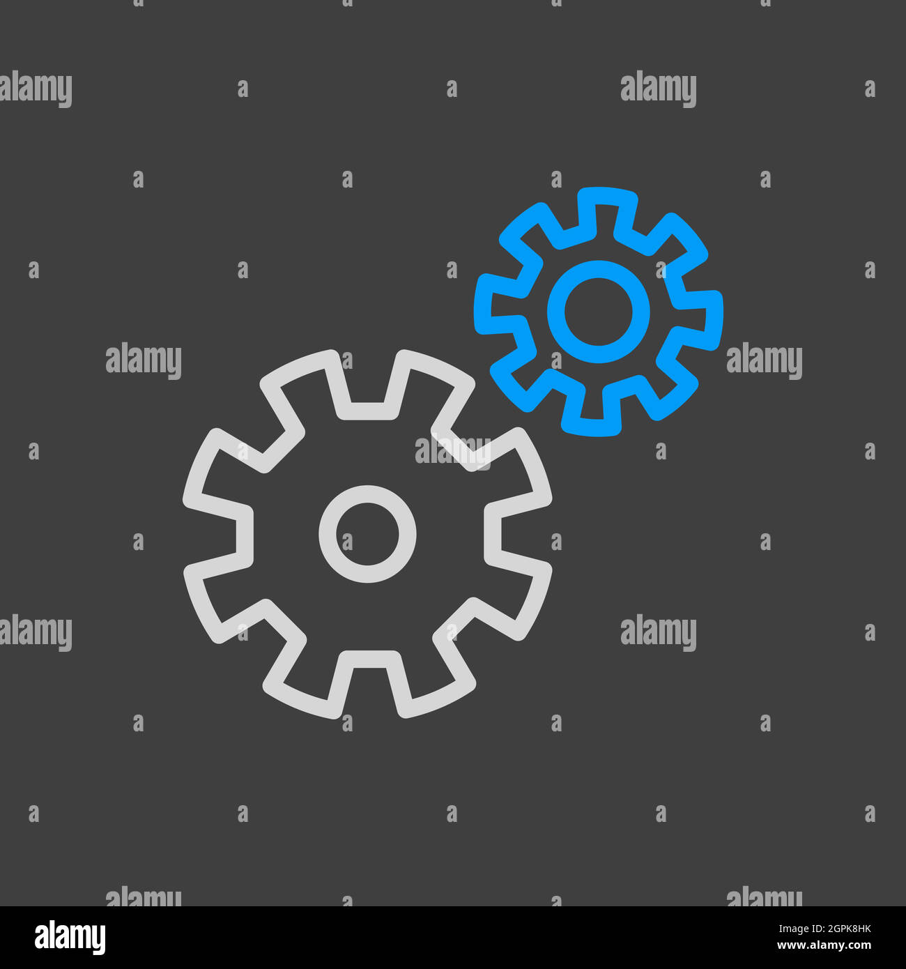 Gear vector icon isolated on the white Stock Vector
