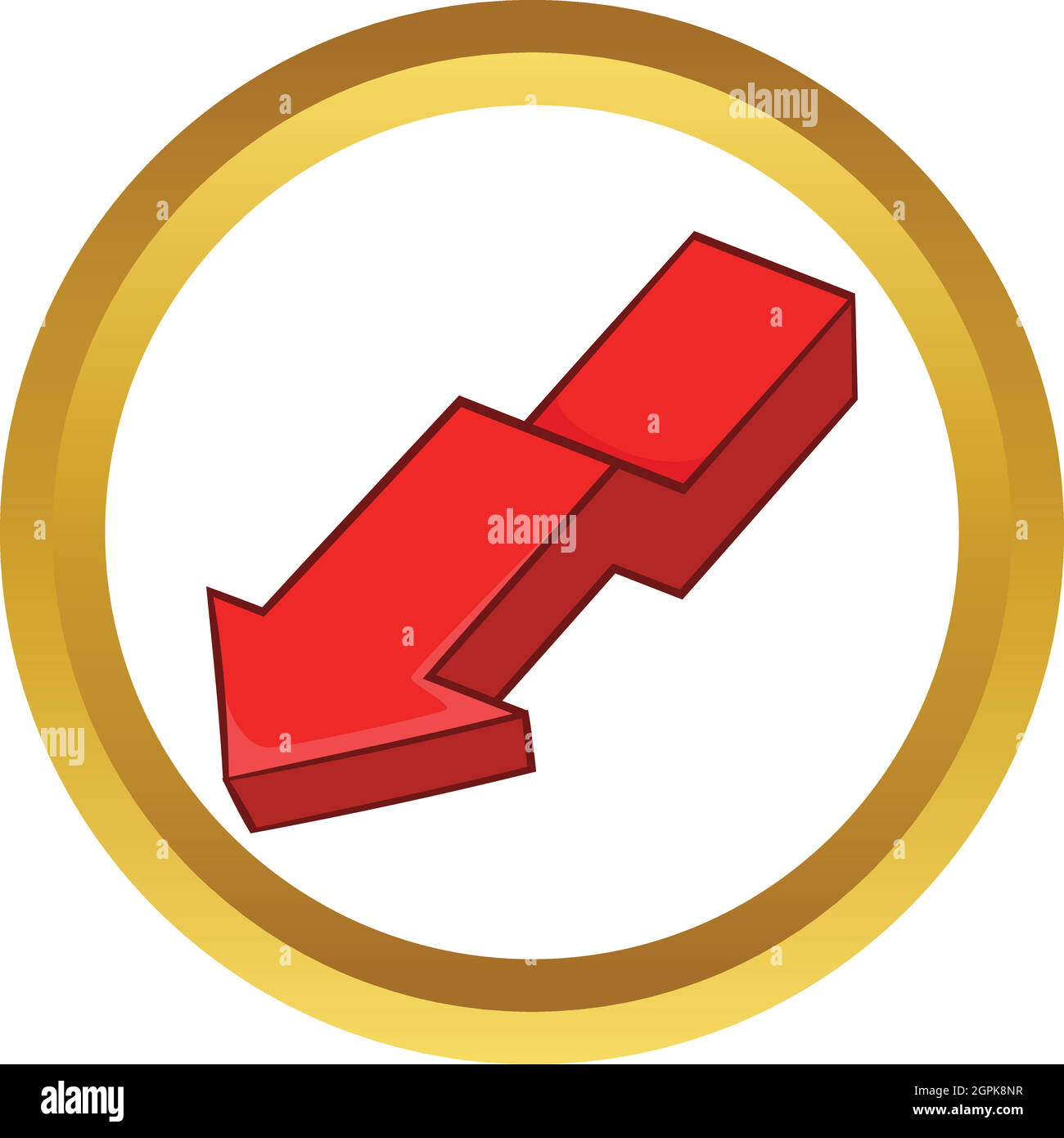 Red broken arrow vector icon Stock Vector Image & Art Alamy