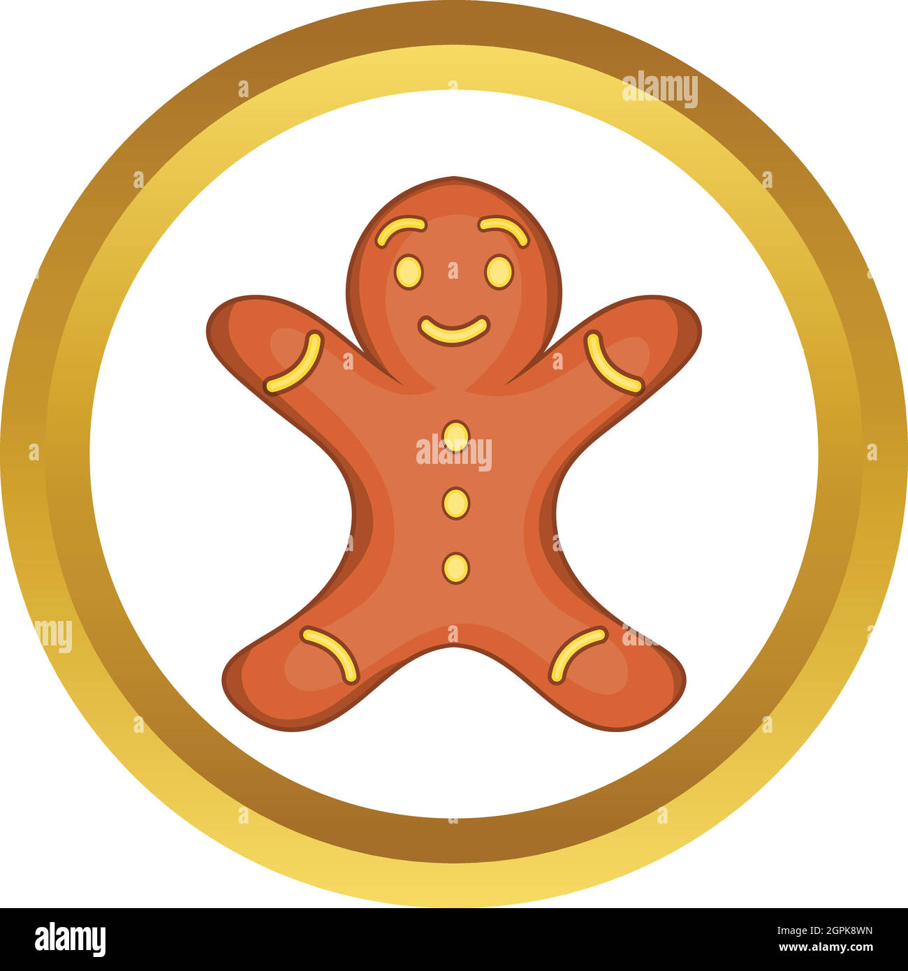 Gingerbread man cookie vector icon Stock Vector