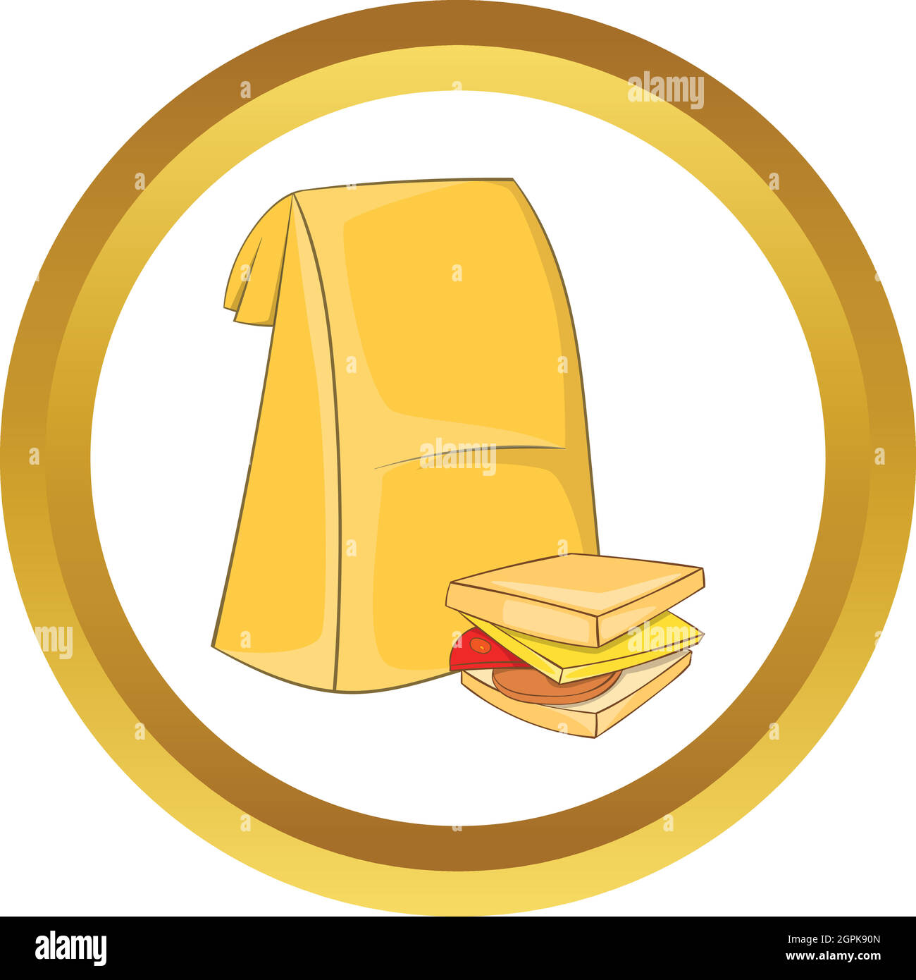 https://c8.alamy.com/comp/2GPK90N/lunch-bag-and-sandwich-vector-icon-2GPK90N.jpg