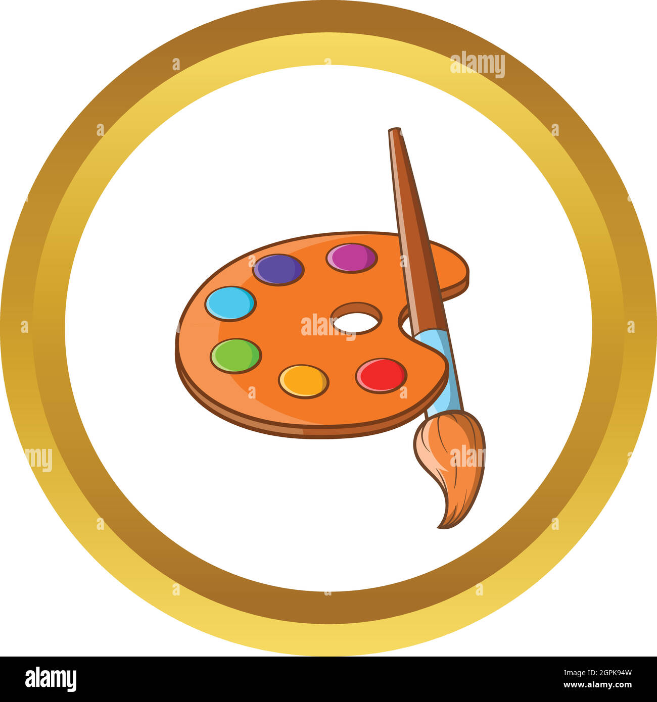 White paint brush palette icon Stock Vector Images - Alamy