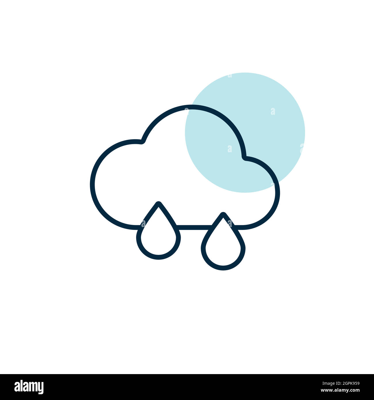 Raincloud with raindrops vector icon. Weather sign Stock Vector