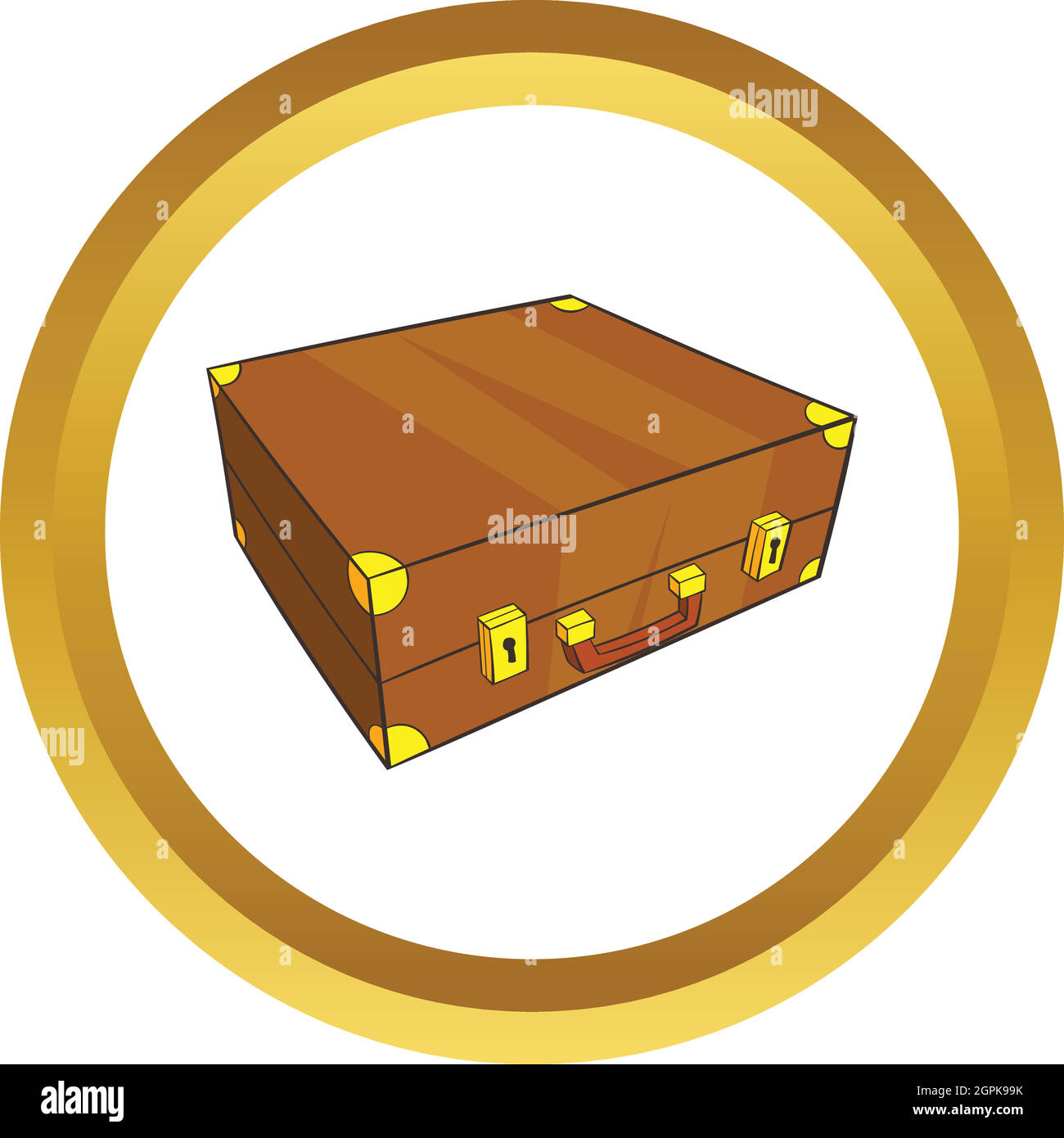 Vintage brown suitcase vector icon Stock Vector