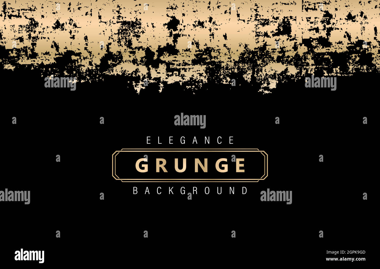 Elegance Golden grunge with isolated black backgrounds. Details Textures grungy unique styles. applicable for banner, backdrops, fabric print, and wallpaper for agency and corporate Stock Vector