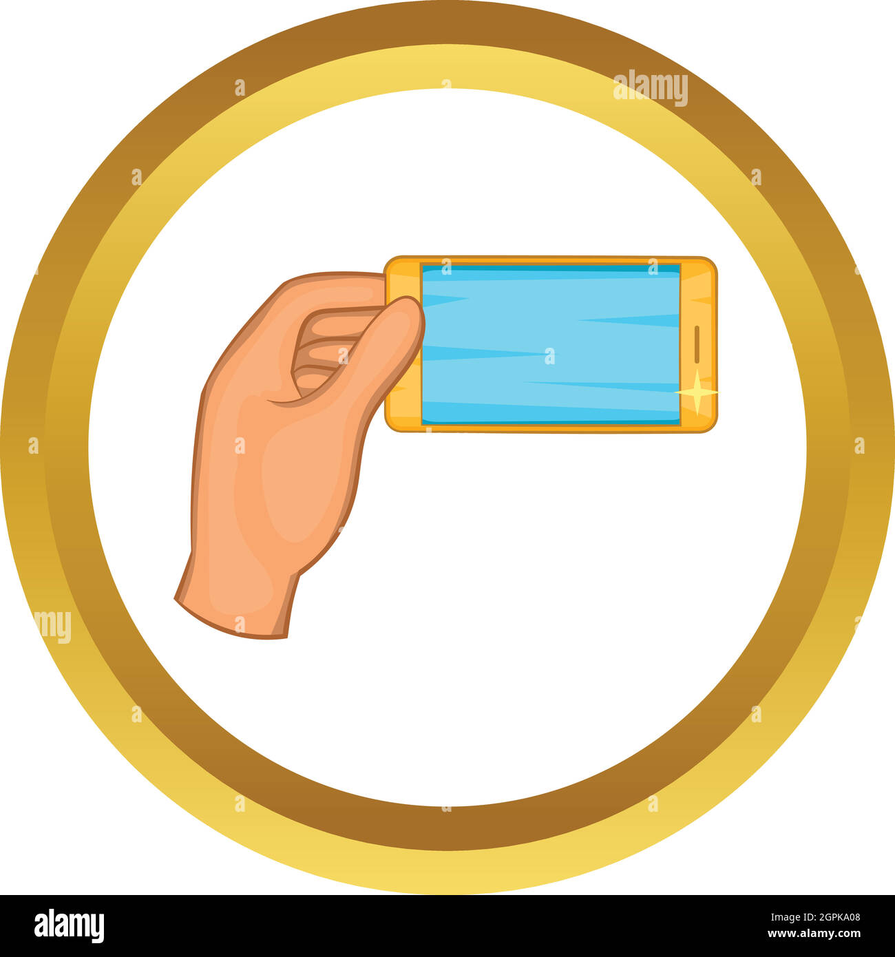 Hand holding smartphone vector icon Stock Vector Image & Art - Alamy