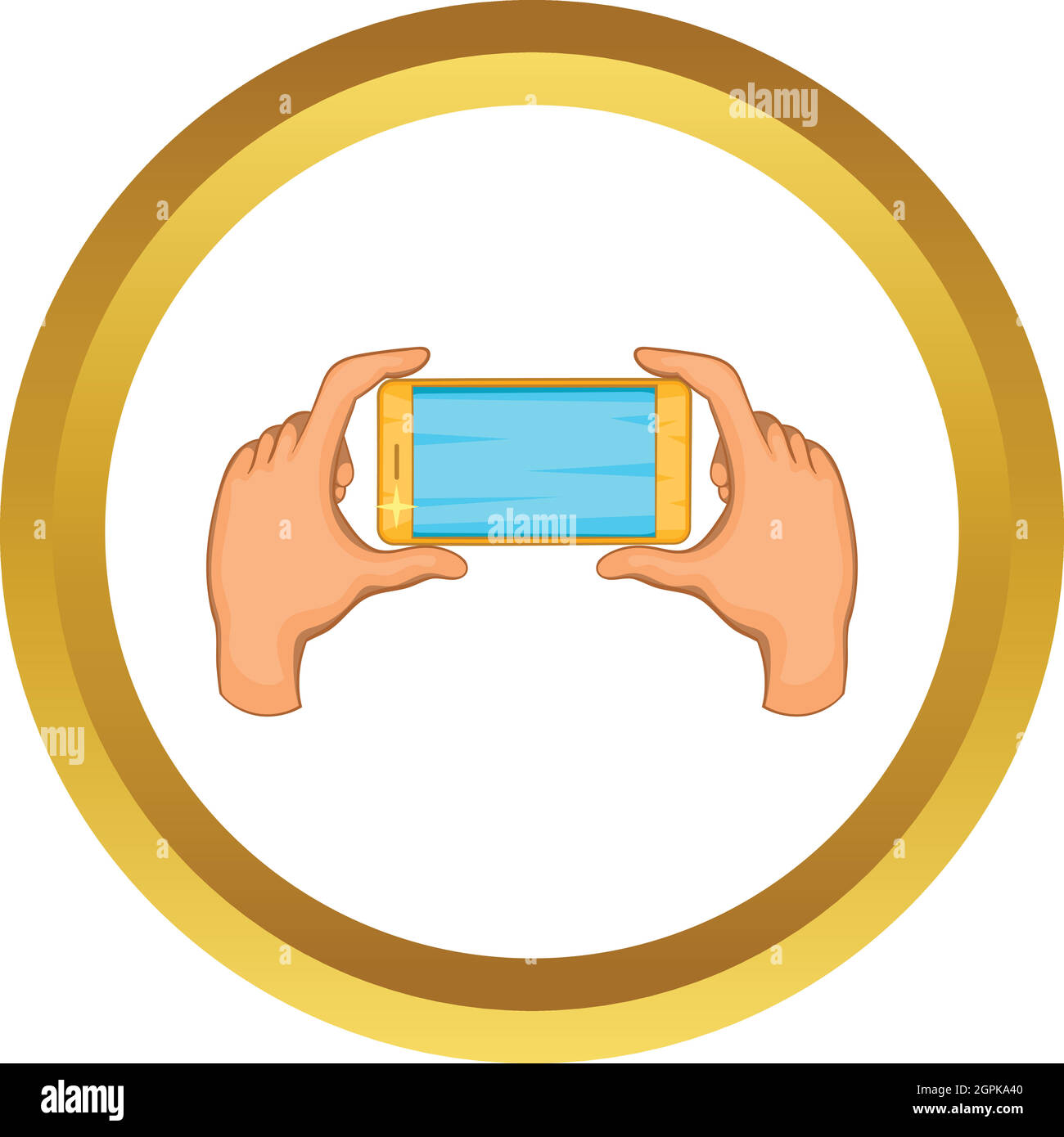 Hands holding cell phone vector icon Stock Vector Image & Art - Alamy