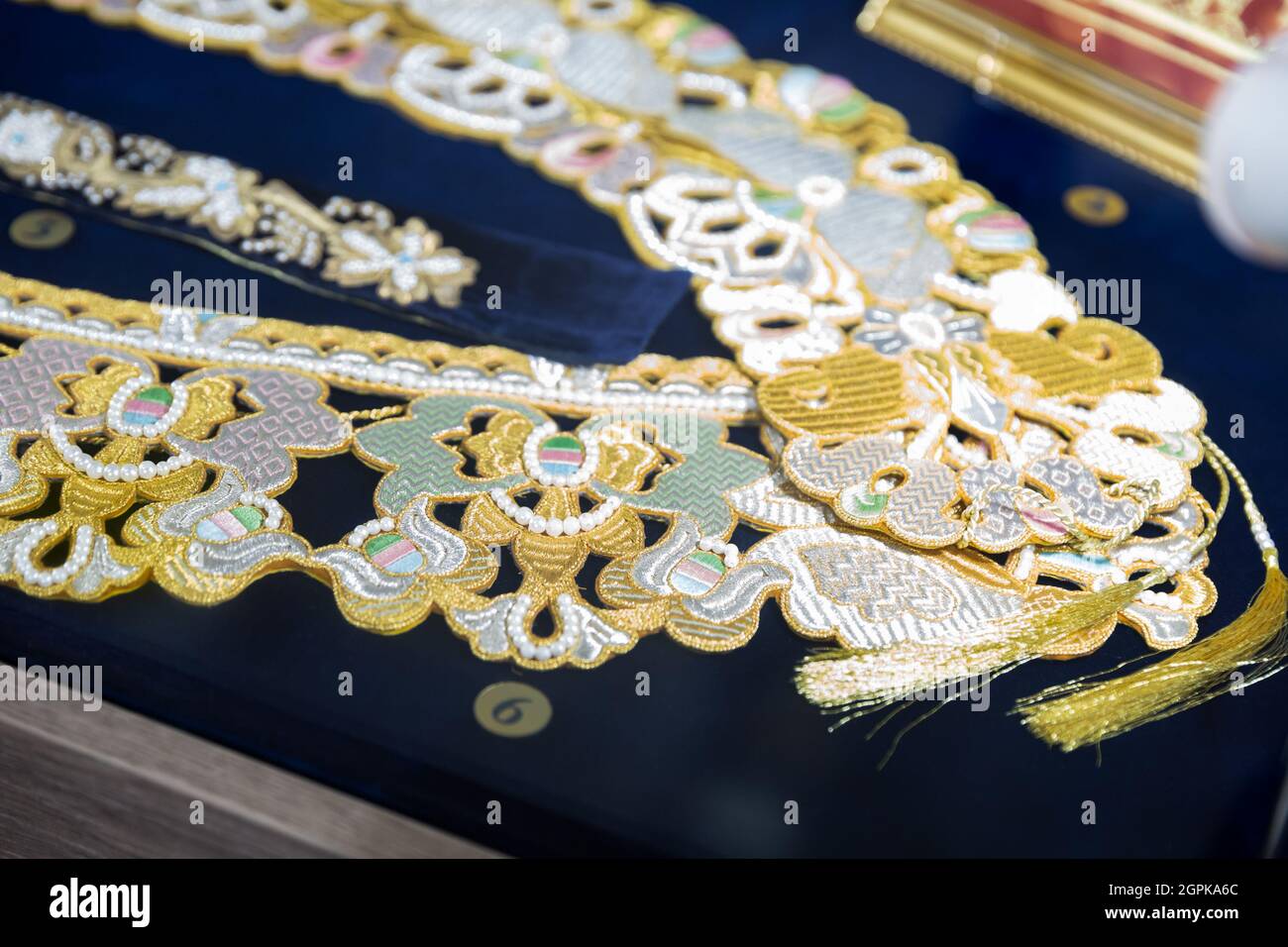 Expositions of Goldwork Embroidery Museum at Torzhok Stock Photo