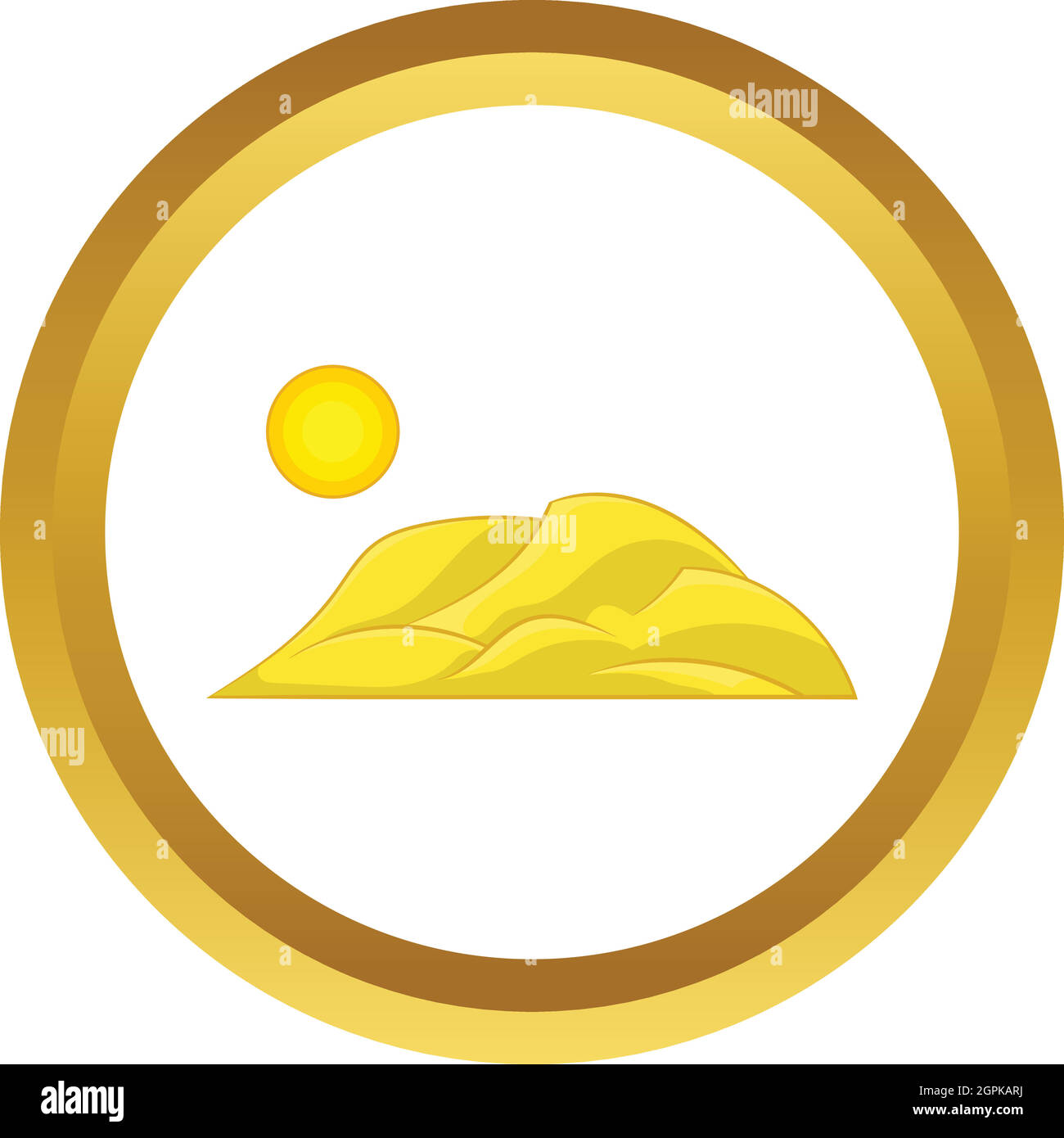 Mountain and the sun vector icon Stock Vector Image & Art - Alamy