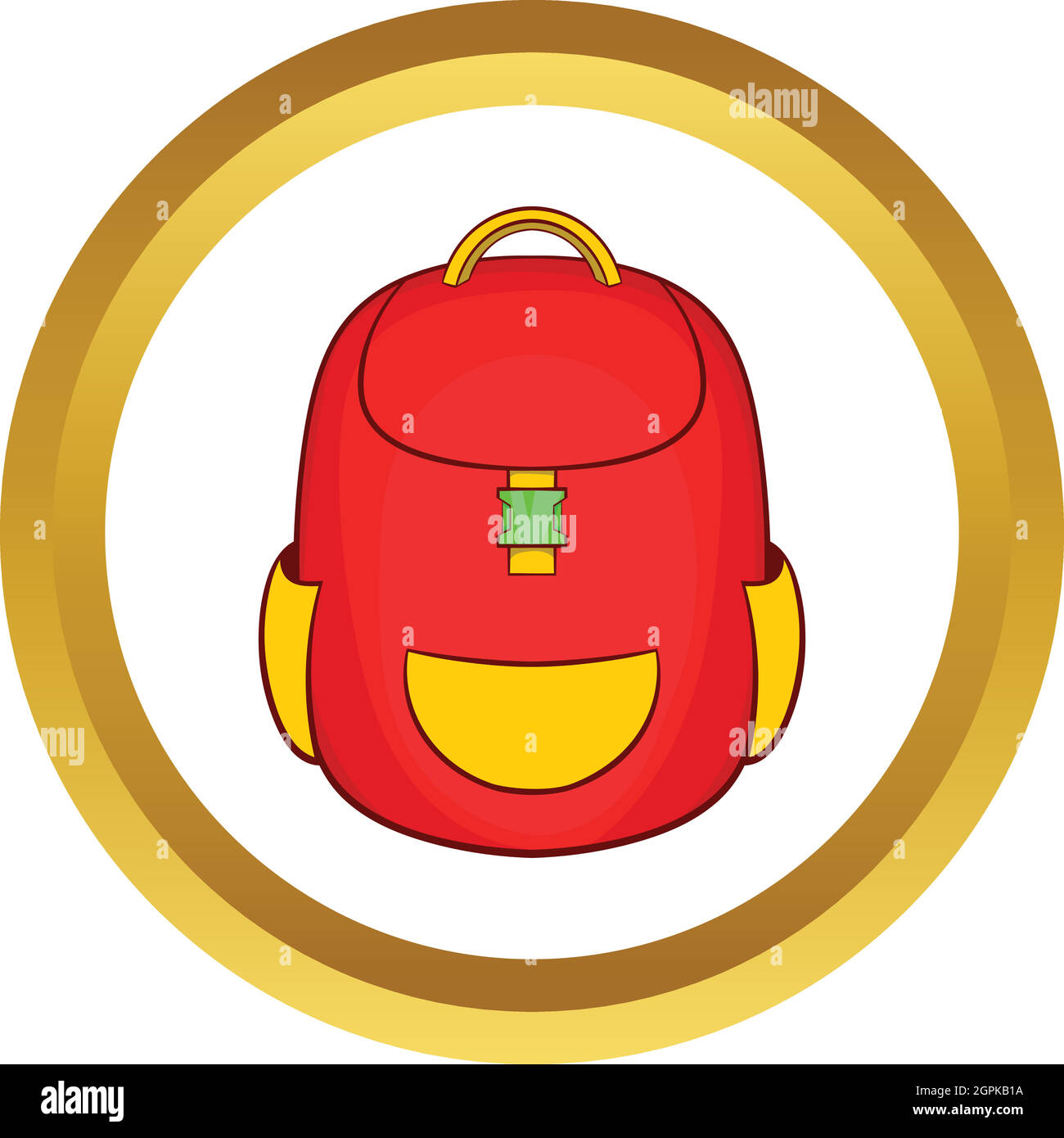Red backpack vector icon Stock Vector