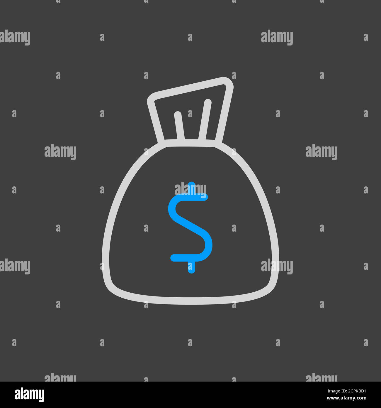 Money Bag outline icon vector. Finances sign Stock Vector Image & Art ...