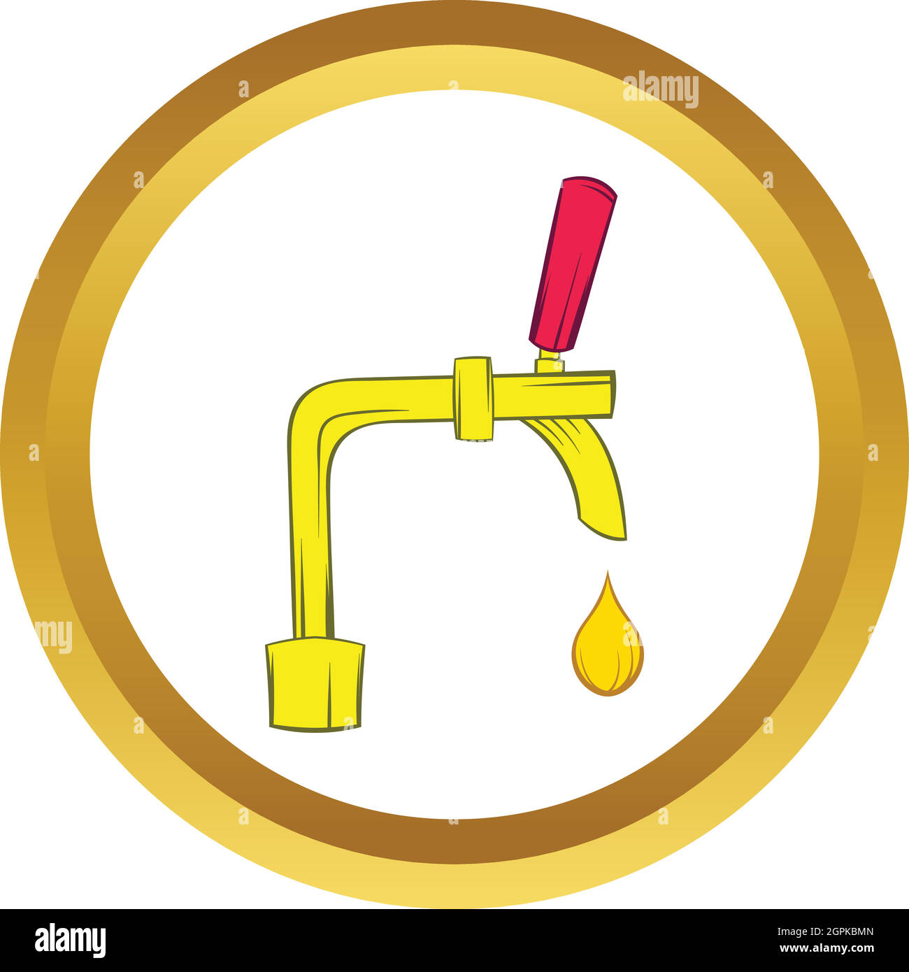 Beer tap vector icon, cartoon style Stock Vector