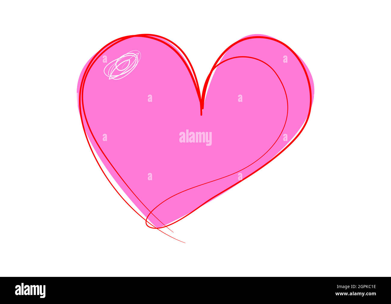Tangled round scribble heart background, valentine day design Stock Vector