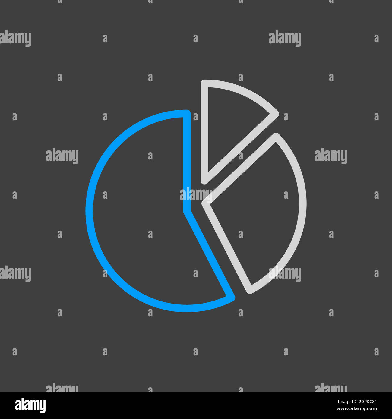Pie Chart icon vector isolated on the white Stock Vector