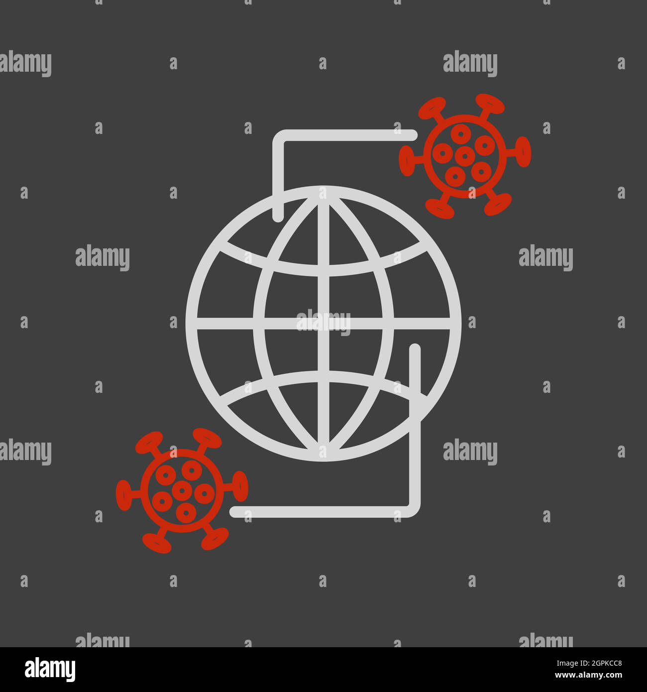 Planet Earth globe with coronavirus vector icon Stock Vector