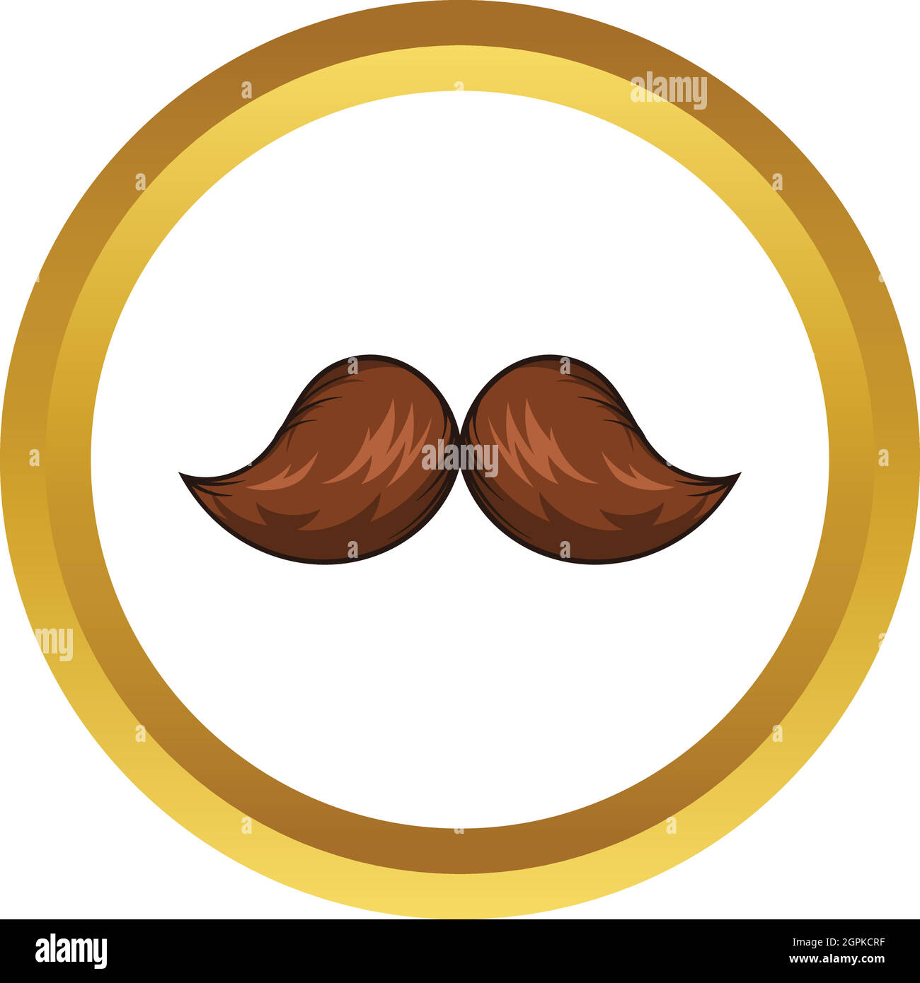 Retro hipster mustache vector icon, cartoon style Stock Vector