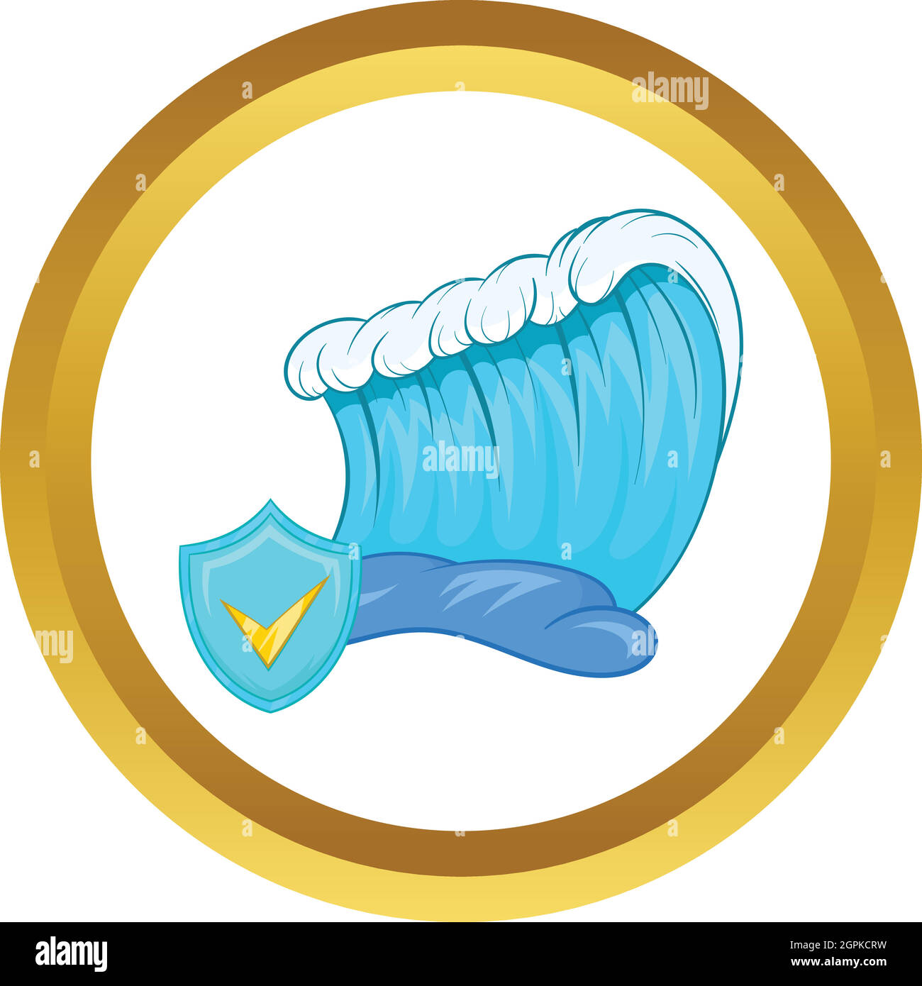 Blue tsunami wave vector icon Stock Vector