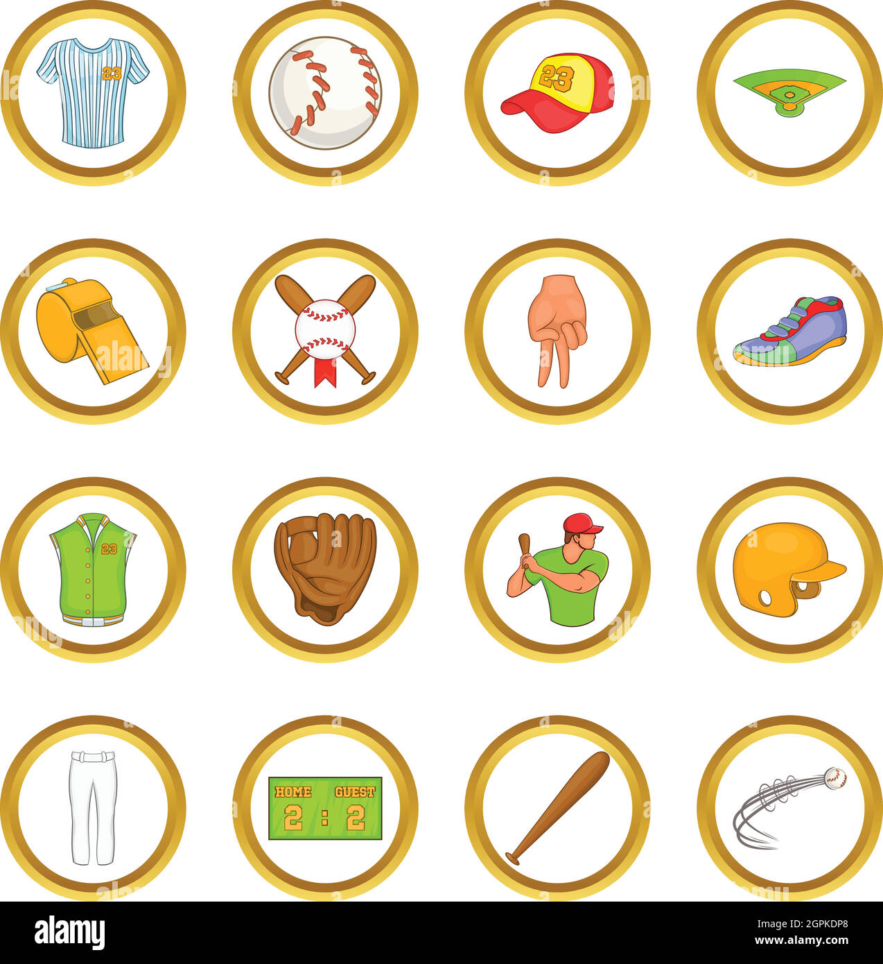 Baseball championship icons set Stock Vector Images - Alamy