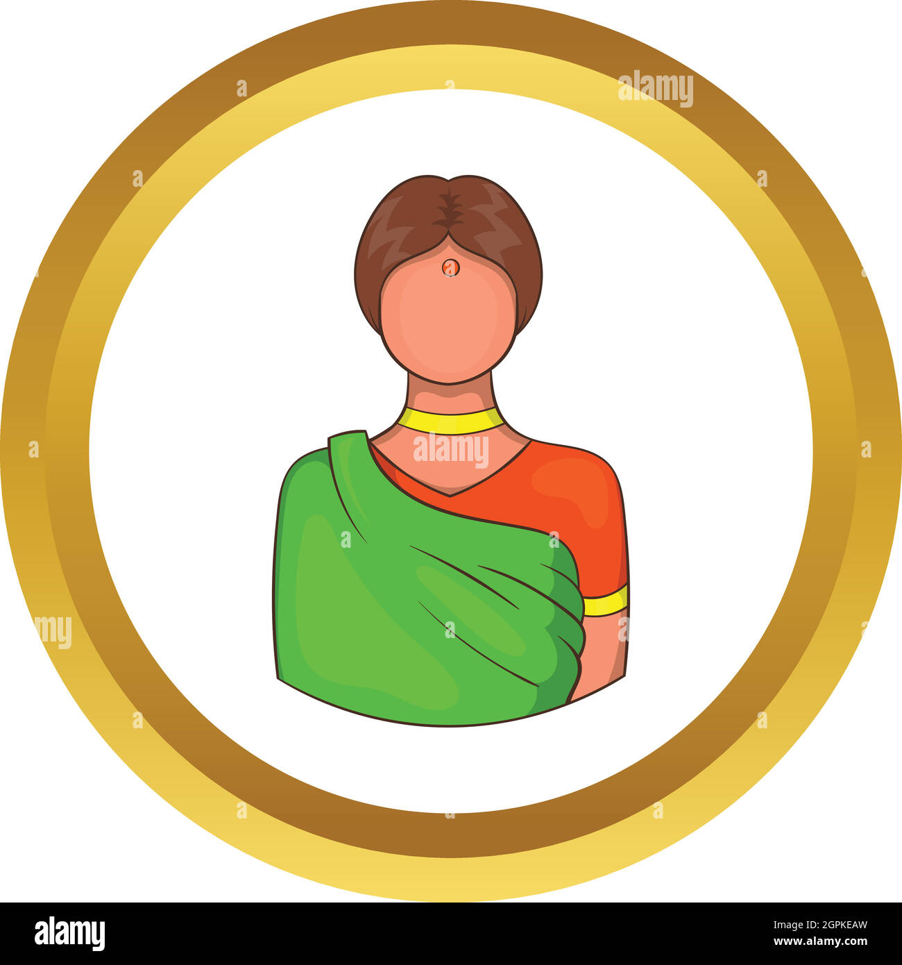 Indian woman vector icon Stock Vector